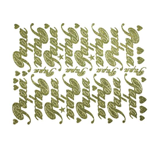 JAM Paper Papa Gold Script Floral Adhesive